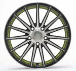 13" 15" 16" 17" Rim 16 Multi Size Black Machine Face with Red Undercut Aftermarket Casting Alloy Car Wheel Rim Oy17158