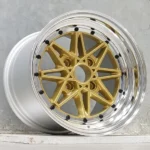 14/15/16inch Alloy Wheel Rim Car Wheel Rim 4*100/114.3 Black Plished Lip Gold Rines Aftermarket Auto Parts - Image 2