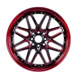 17 Inch 4X100 / 4X114.3 Gloss Black Red Coating Spokes Alloy Wheel Rims Gold Rivets Rines Mag Wheels Sport Wheel Rims Auto Parts - Image 2