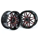 17 Inch 4X100 / 4X114.3 Gloss Black Red Coating Spokes Alloy Wheel Rims Gold Rivets Rines Mag Wheels Sport Wheel Rims Auto Parts - Image 4