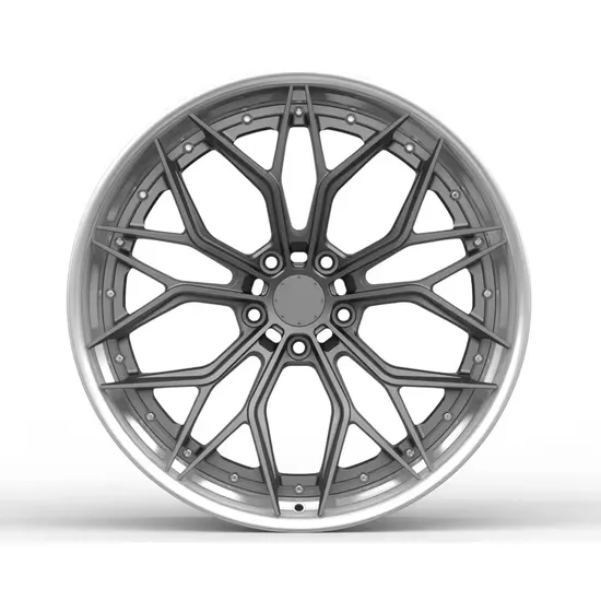 2-Piece Forged Aluminum Alloy Gunmetal Car Rim with Rivets