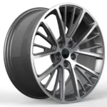 5 Holes Alloy Car Wheel Gunmetal Gray Silver Rims