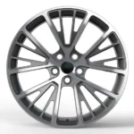 5 Holes Alloy Car Wheel Gunmetal Gray Silver Rims - Image 4