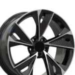 5-Holes Black Painting Aluminum Alloy Car Wheel Replica - Image 3