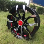5 Holes Car Wheel Aluminum Alloy Wheel Rim Passenger Car Rim with Red Lip