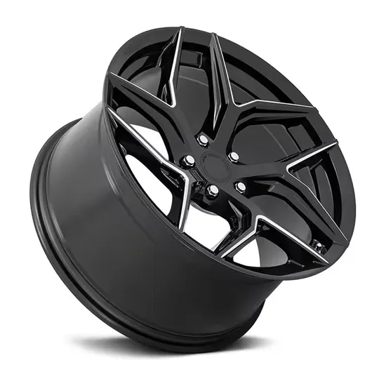 5 Holes Durable Black Face and Silver Lip Monoblock Forged Car Wheel Rim