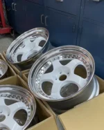 5 Holes Gold Rivet 18-19 Inch Black Machined Aluminum Car Wheels - Image 2