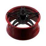 5 Holes Hyper Black Red Machined Lip Forged Alloy Car Wheels - Image 3