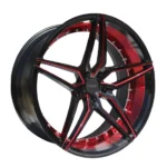 AC01 Staggered Gloss Black Red Inner Deep Concave Car Rim 19-22 Inch - Image 2