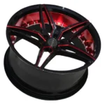 AC01 Staggered Gloss Black Red Inner Deep Concave Car Rim 19-22 Inch