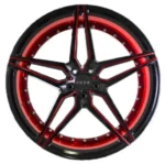 AC01 Staggered Gloss Black Red Inner Deep Concave Car Rim 19-22 Inch - Image 3