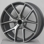 5 Holes Silver Black Machined Racing Car Wheel - Image 2