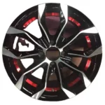 Black Machine Face+Red/Blue Undercut 15 17 Inch Aluminum Alloy Car Wheel Mag - Image 2
