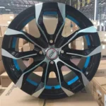 Black Machine Face+Red/Blue Undercut 15 17 Inch Aluminum Alloy Car Wheel Mag - Image 4