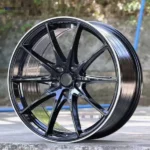 Black Machine Lip Silver Machine Lip Racing Style 4/5 Bolt Patterns Wheel Rim - Image 2