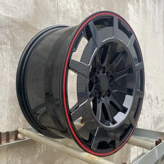 Black Painting Red Lip Carbon Fiber 5 Holes Aluminum Alloy Car Wheel