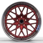 Custom 5X120 2-Piece Forged Red Center Polished Barrel Concave Alloy Wheels Rims - Image 2