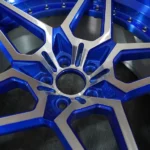 Oy17052 5X114.3 3 Piece Forged Aluminum Blue Wheels