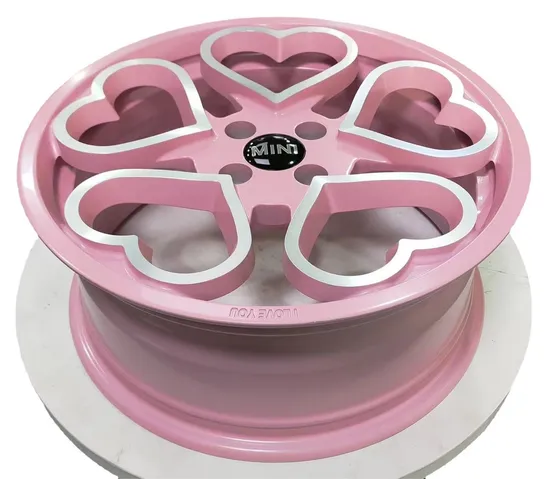 Pink Heart-Shaped Custom Rims for Luxury Cars