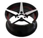 Factory 15 Inch Black and Red Alloy Wheels 4X100 Alloy Wheel Rims for Passenger Car