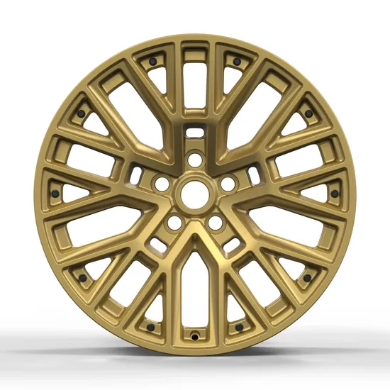Luxury Staggered Mesh Golden Auto Alloy Car Rims Wheels