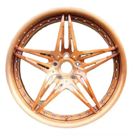 Manufacture-Wholesale-Offroad-Alloy-Aluminum-Wheel-Forged-Wheels-Alloy-Golden-Wheel Wholesale Forged Offroad Aluminum Alloy Golden Wheel - Image 1