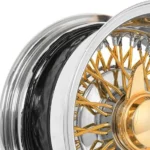 New Forgiato Custom 28-Inch Front and Rear Wire Wheels of Different Widths Allchrome/Gold Wire Wheel - Image 2