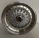 Ouya Wheel 8X100/114.3 Silver Machined Lip Gold Rivet Alloy Car Wheel - Image 3