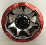 Ouya Wheel New Design High Loading 6X139.7 Black Machined Face Lip Machined Red with Rivets Alloy Wheel - Image 2