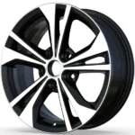 Replica 5 Holes Black Silver Machined Alloy Car Wheel Rim Set