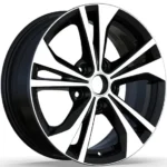 Replica 5 Holes Black Silver Machined Alloy Car Wheel Rim Set - Image 3