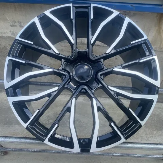 5 Holes Silver Machined Face Black Aluminum Car Wheel Rim