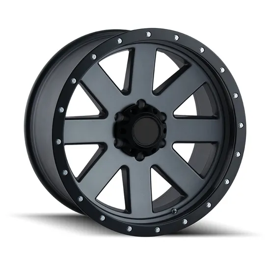 Sporty 19-Inch Mesh Style Black Wheels with 5X114.3 PCD and Silver Finish Wheel-Hub-Rim-Spoke