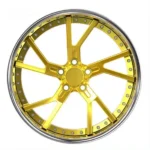 Two Pieces Customizing Golden Spoke Black Silver Color 20 19 18 Inch Machined-Faced Forged Alloy Car Wheels - Image 2