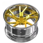 Two Pieces Customizing Golden Spoke Black Silver Color 20 19 18 Inch Machined-Faced Forged Alloy Car Wheels - Image 3