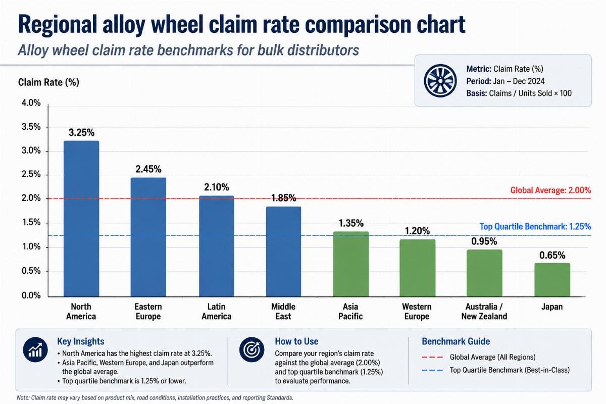 Regional alloy wheel claim rate comparison chart