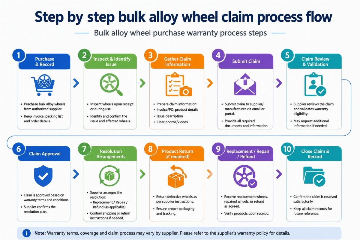 Step by step bulk alloy wheel claim process flow