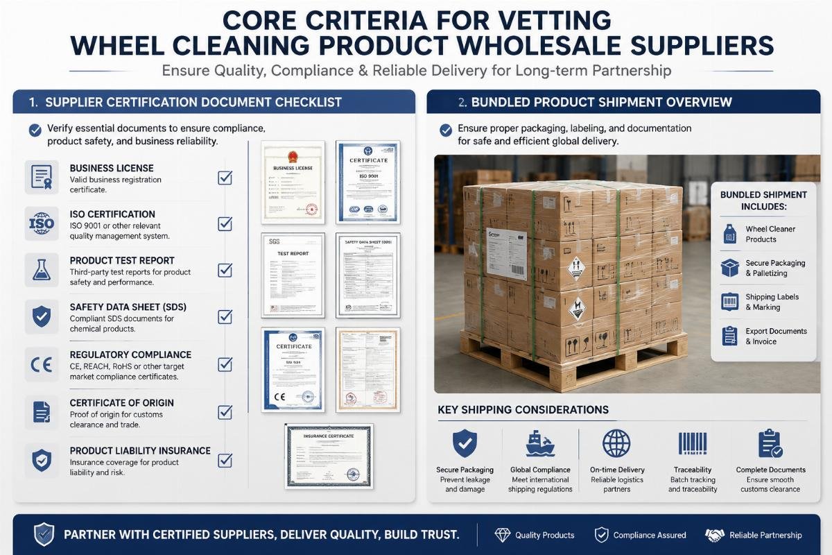 Supplier certification document checklist and bundled product shipment overview