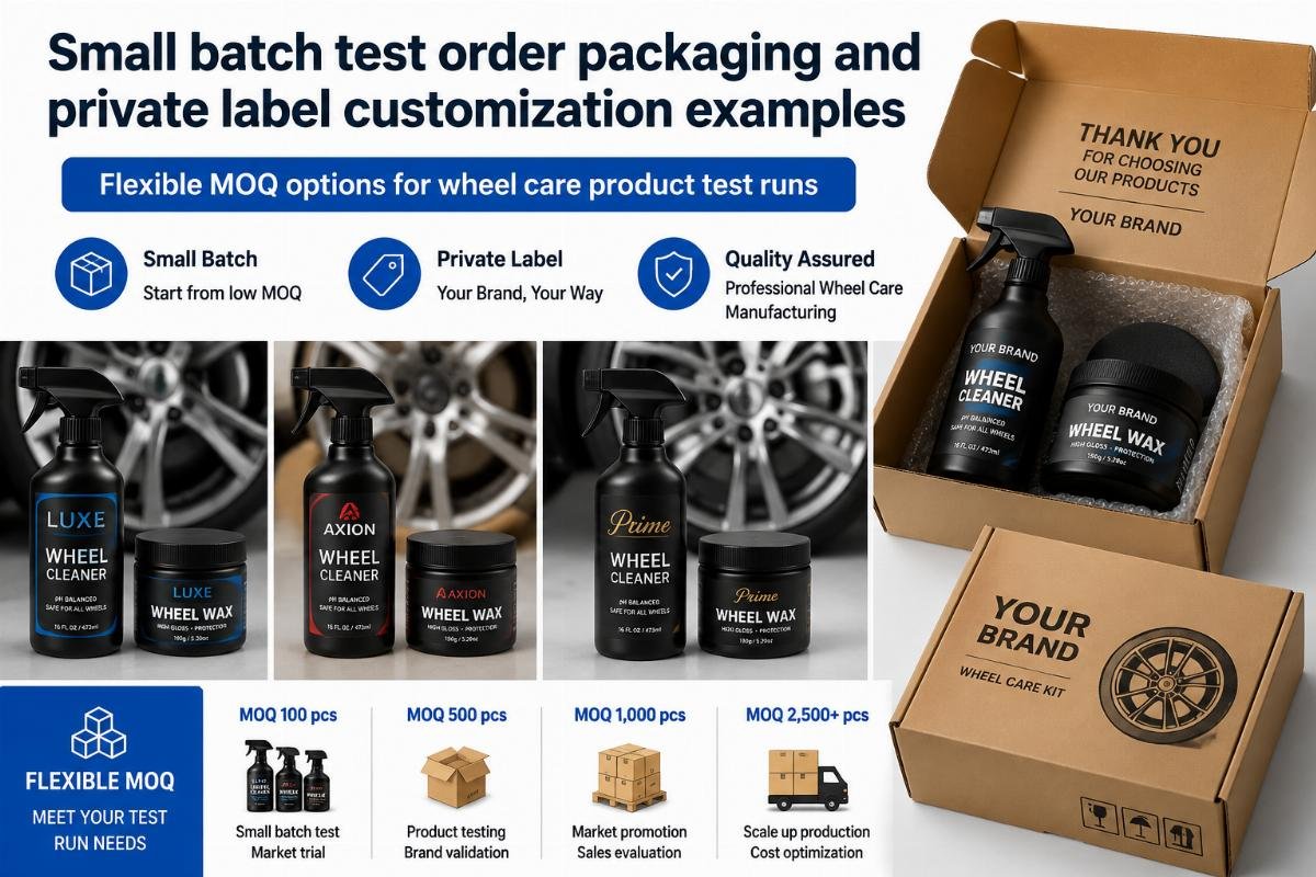 Small batch test order packaging and private label customization examples