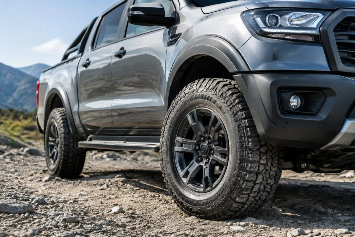 17-inch off-road alloy wheel fitted on a 4WD pickup